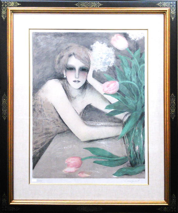 カシニョール チューリップとリラ tulips and lilies 絵画（リトグラフ）作品
